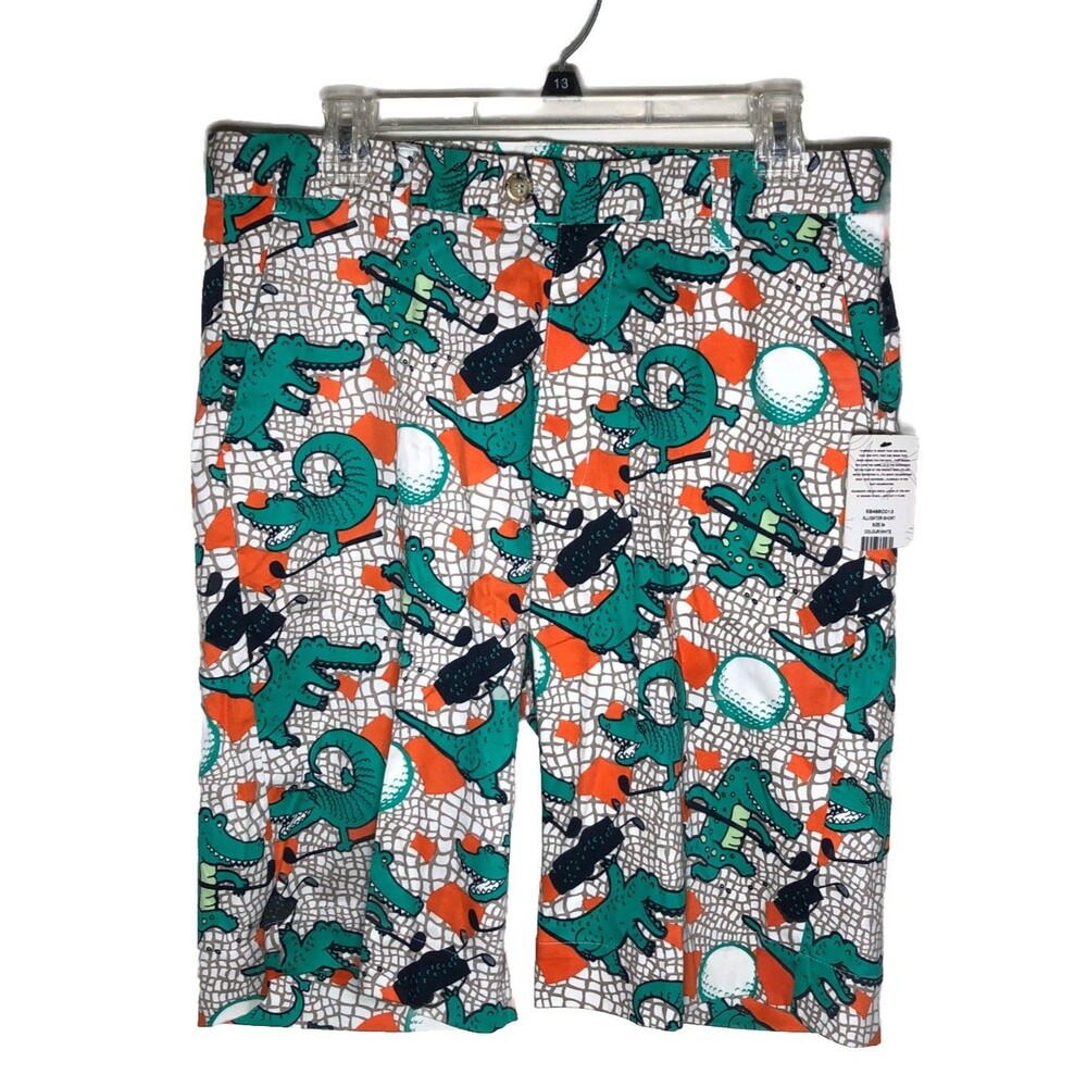 NWT FLOWGOLF FLOW SOCIETY Size 34 Mad Alligator Golfing Shorts Florida Gators